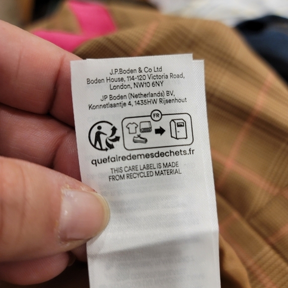 NWT Boden Kew Check Side Stripe Mid-Rise Semi-Fitted Trousers - Sz 4P US / 8P UK - Picture 9 of 13